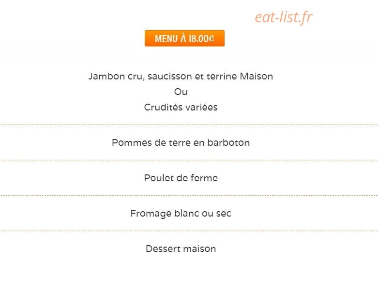 Auberge la Césarde — carte page 1