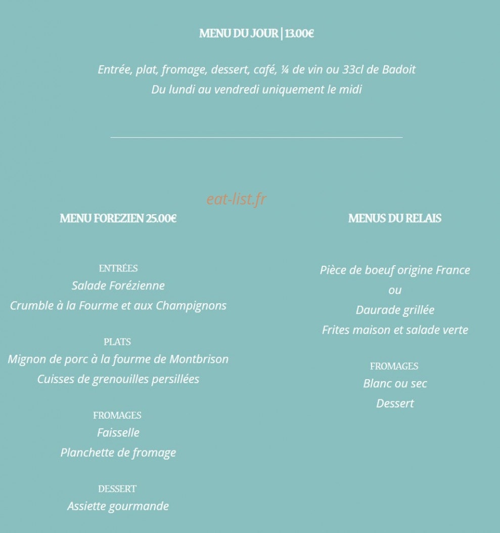 Le Relais du Châtel — carte page 1
