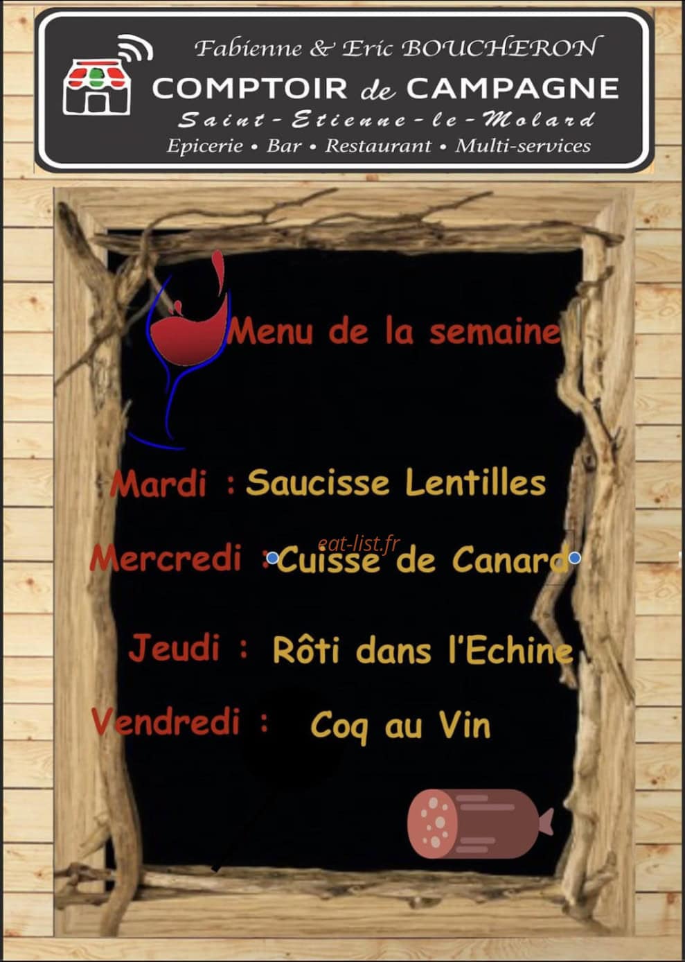 Comptoir de Campagne — carte page 1