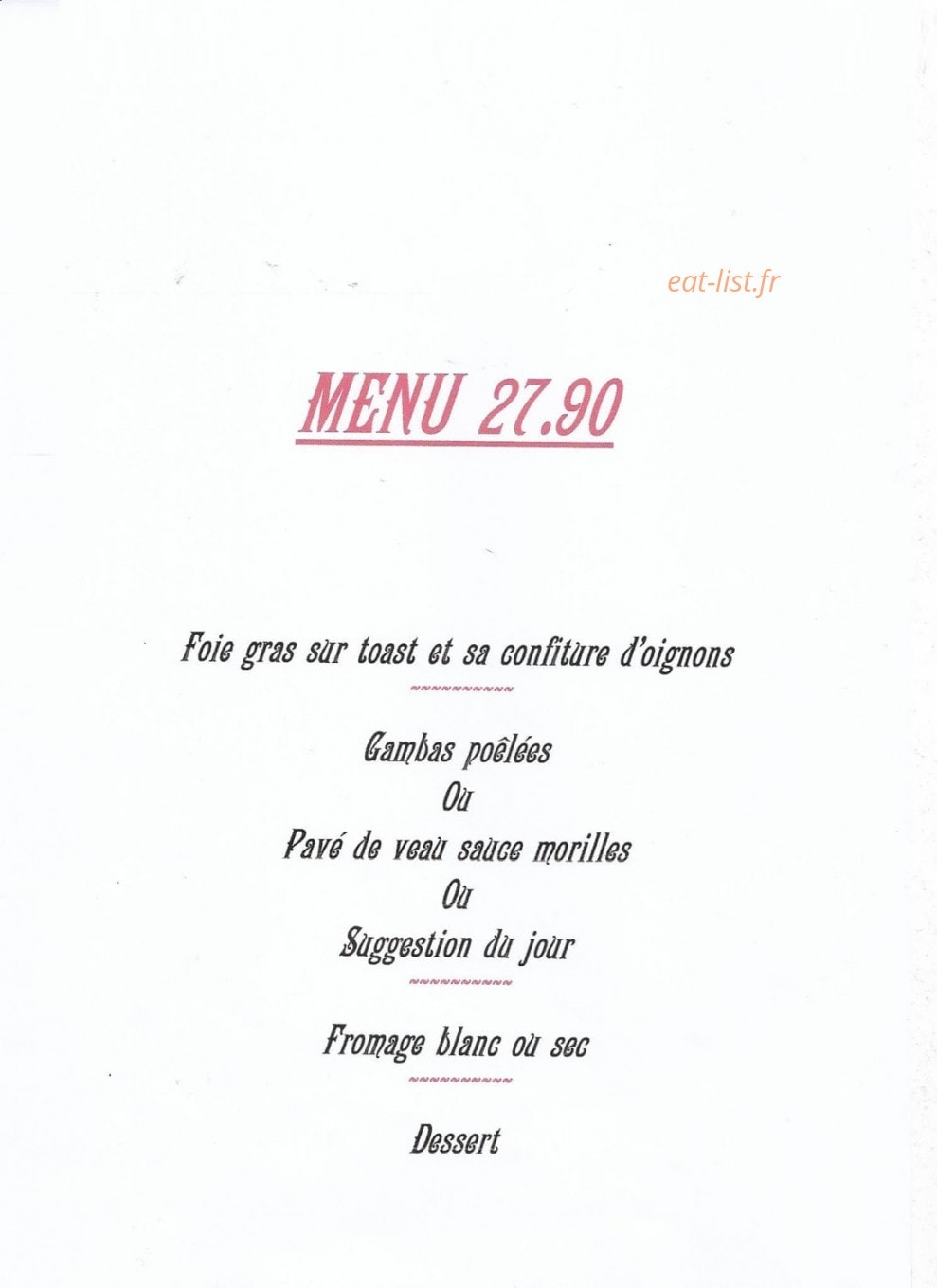 Auberge des Tilleuls — carte page 5