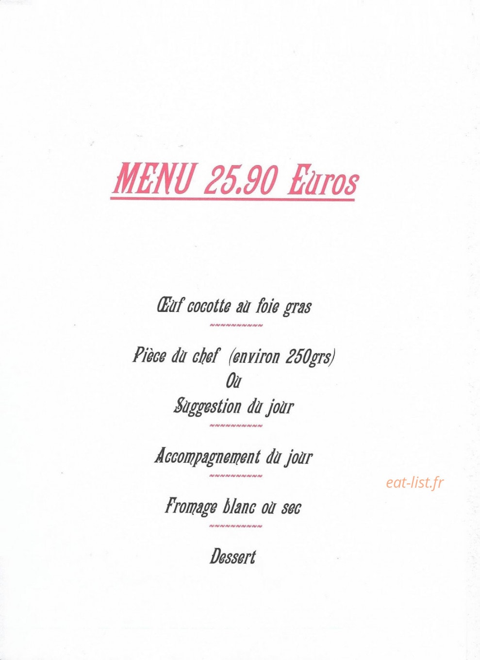 Auberge des Tilleuls — carte page 4