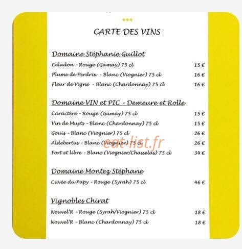 Esprit Bistro — carte page 2