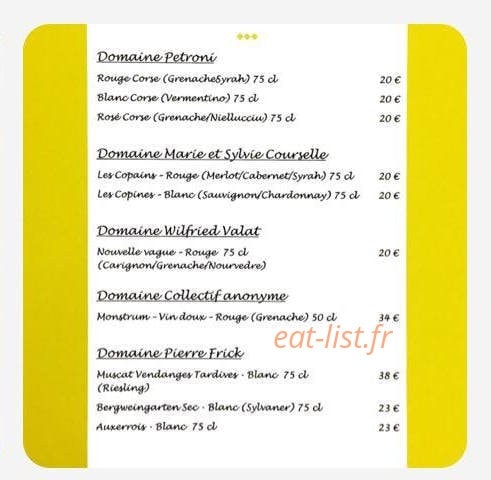 Esprit Bistro — carte page 3