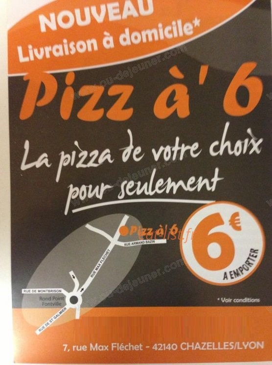 Pizz'à 6 — carte page 1