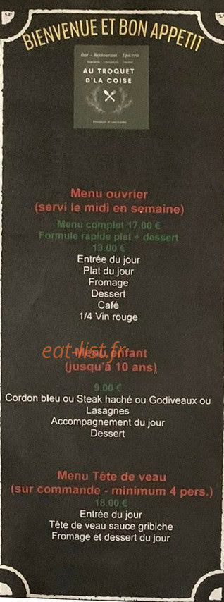 Au Troquet d'la Coise — carte page 3