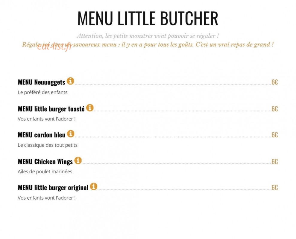 Brut Butcher — carte page 8