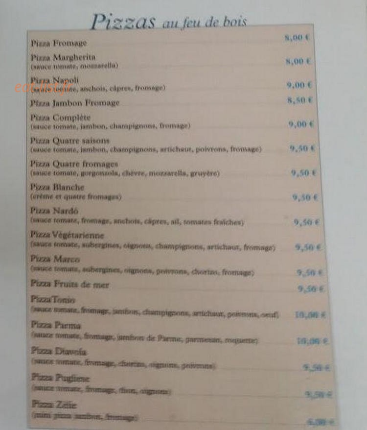 Pizza Tonio — carte page 2