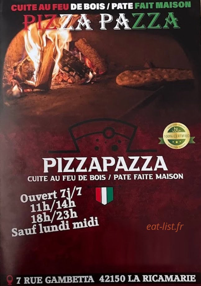 Pizzeria Pazza — carte page 1