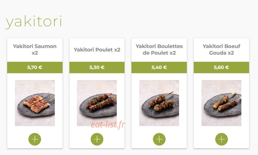 Eat sushi — carte page 18