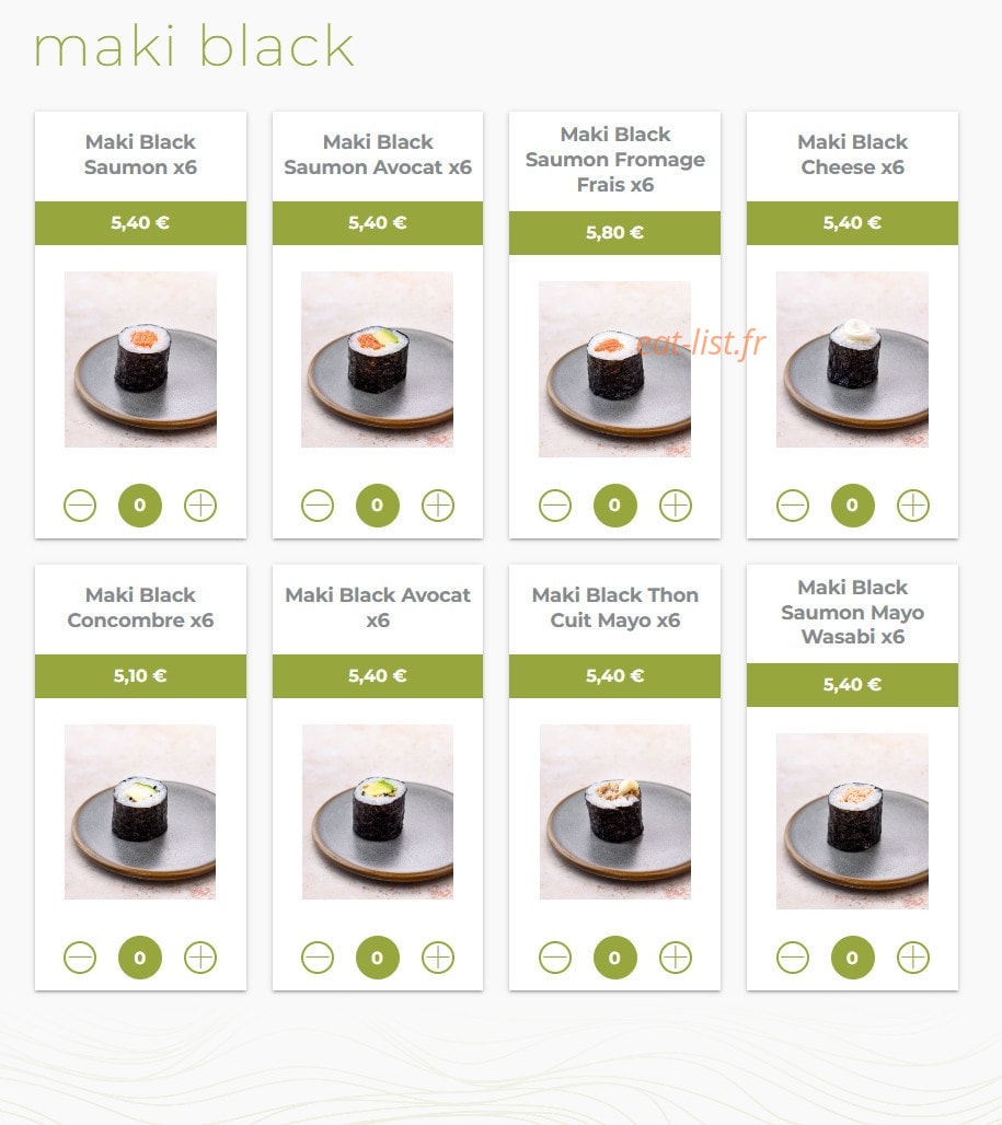 Eat sushi — carte page 12