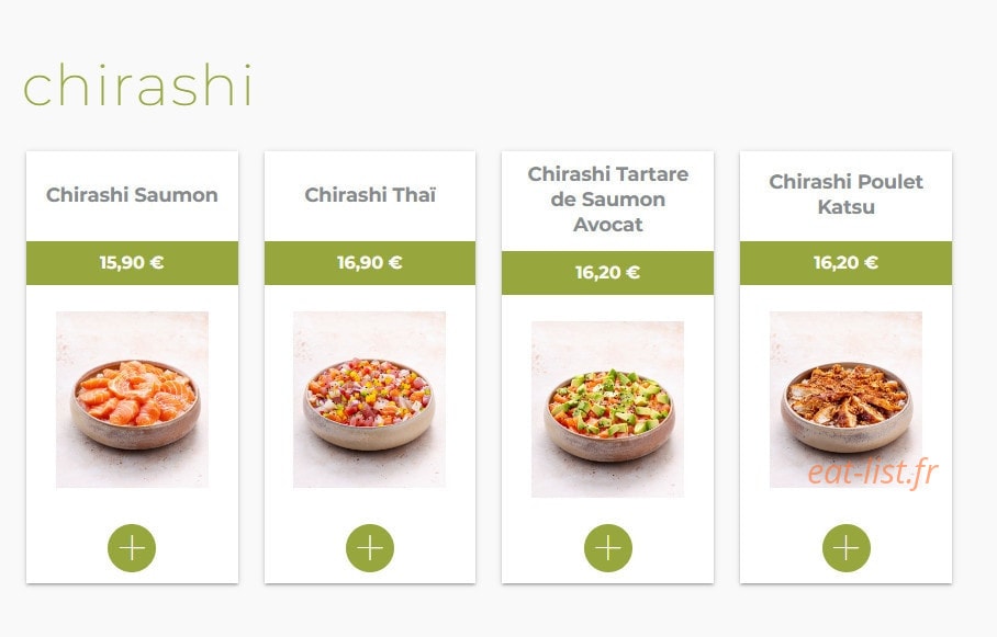 Eat sushi — carte page 16