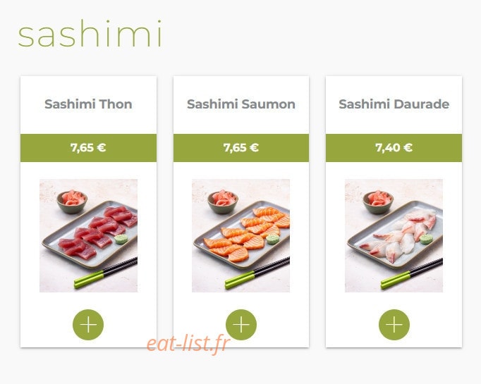 Eat sushi — carte page 8
