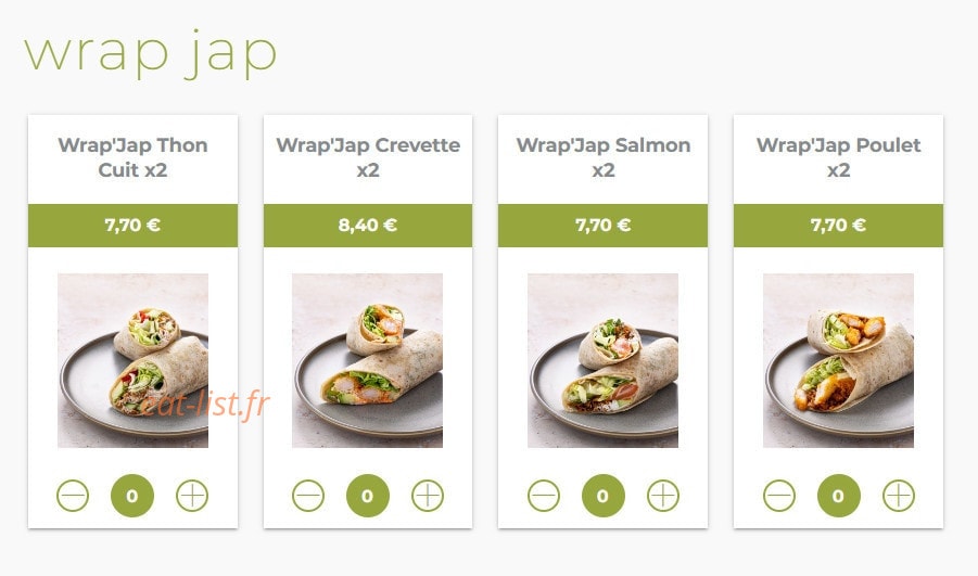 Eat sushi — carte page 15