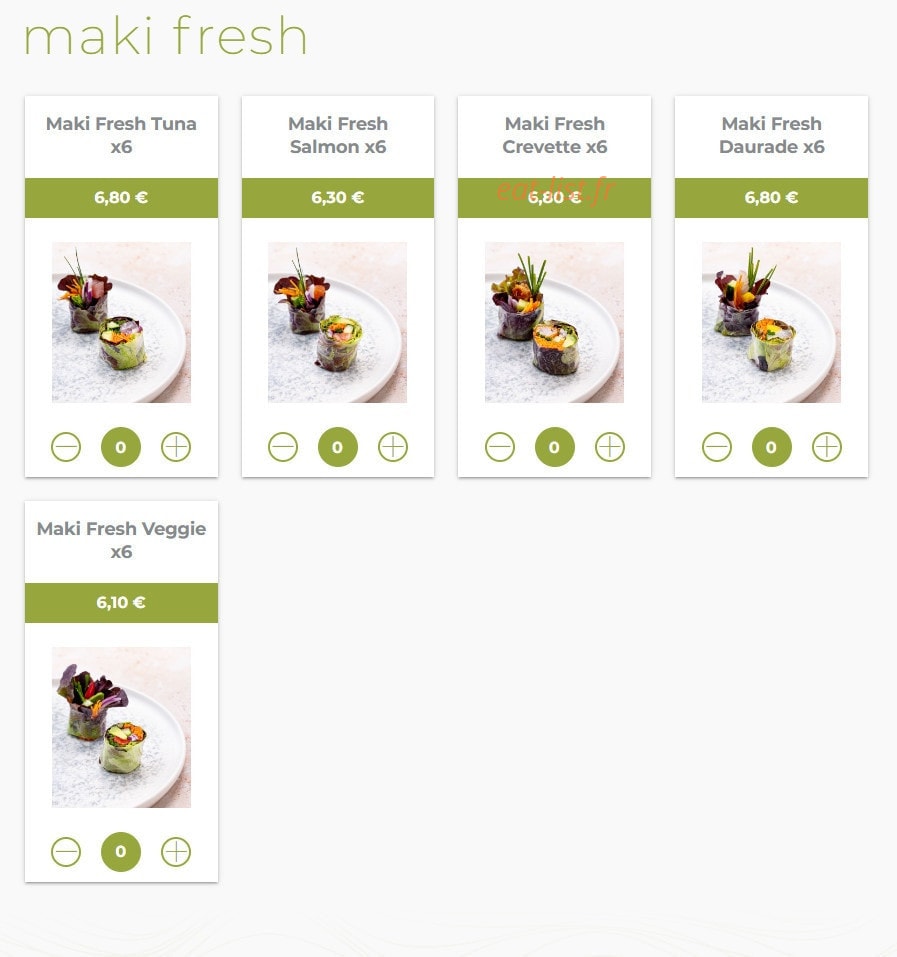 Eat sushi — carte page 11