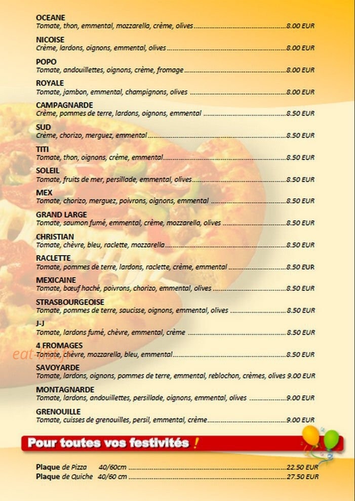 Pizzeria des Cannaux — carte page 3