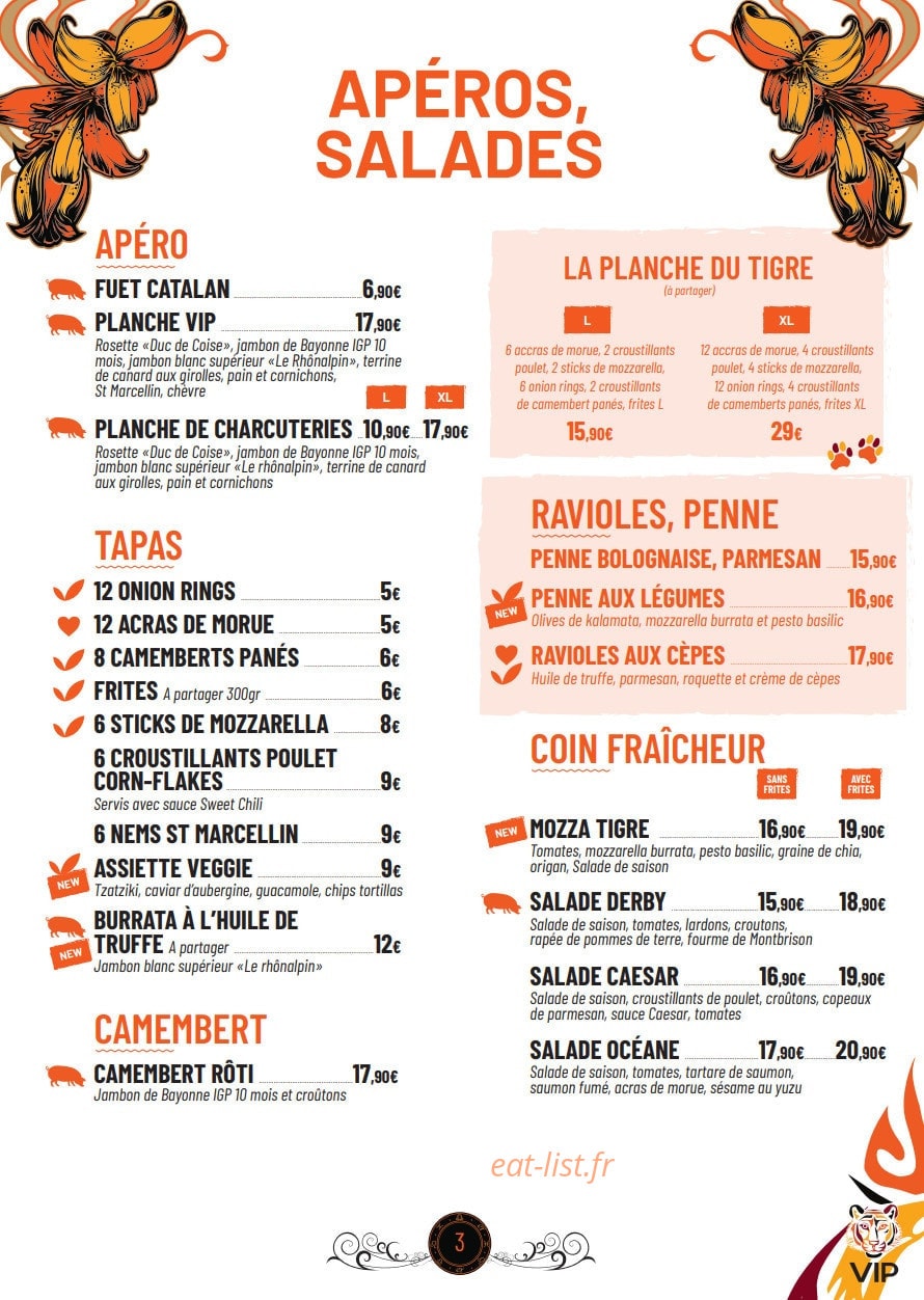 VIP — carte page 3