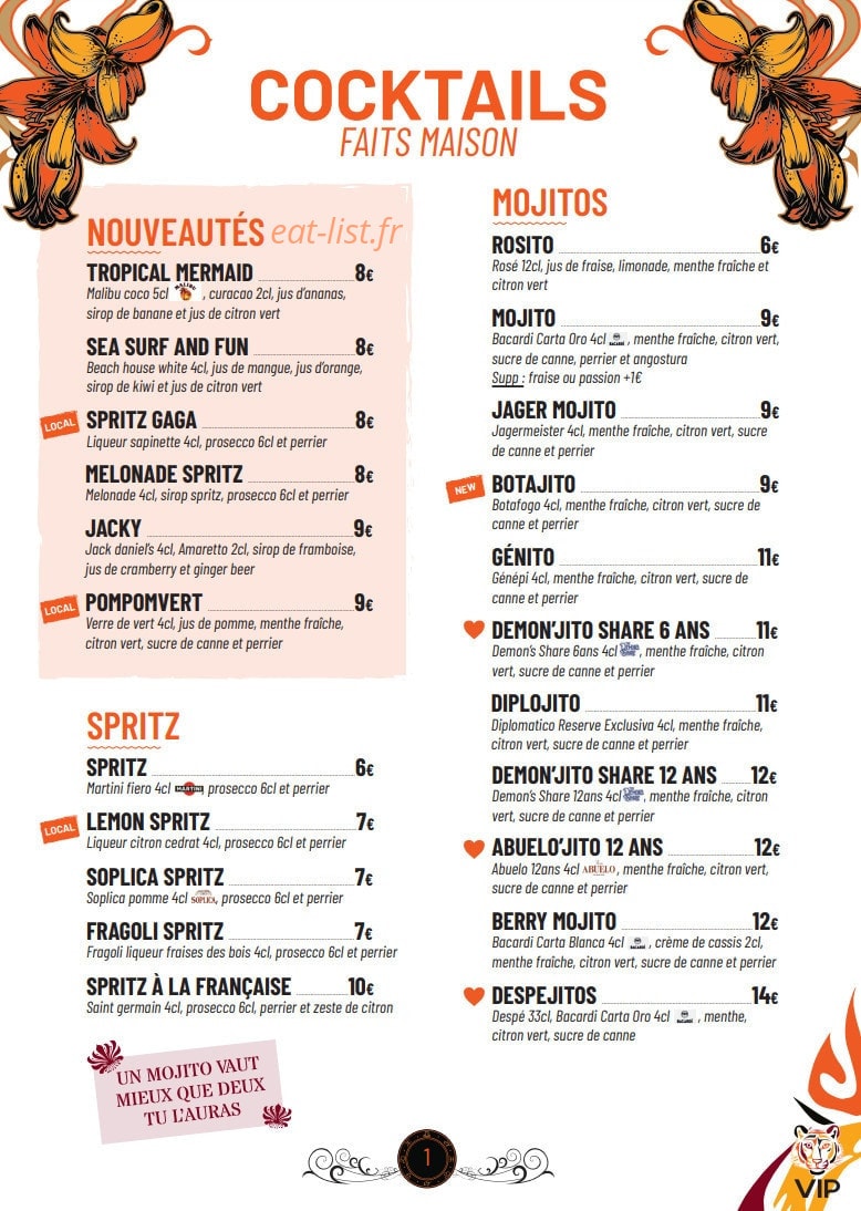 VIP — carte page 6