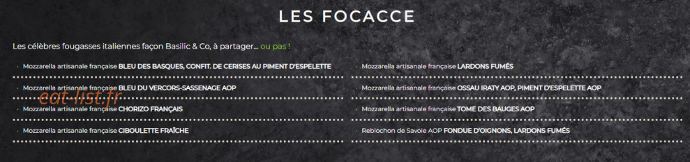 Basilic & Co — carte page 2