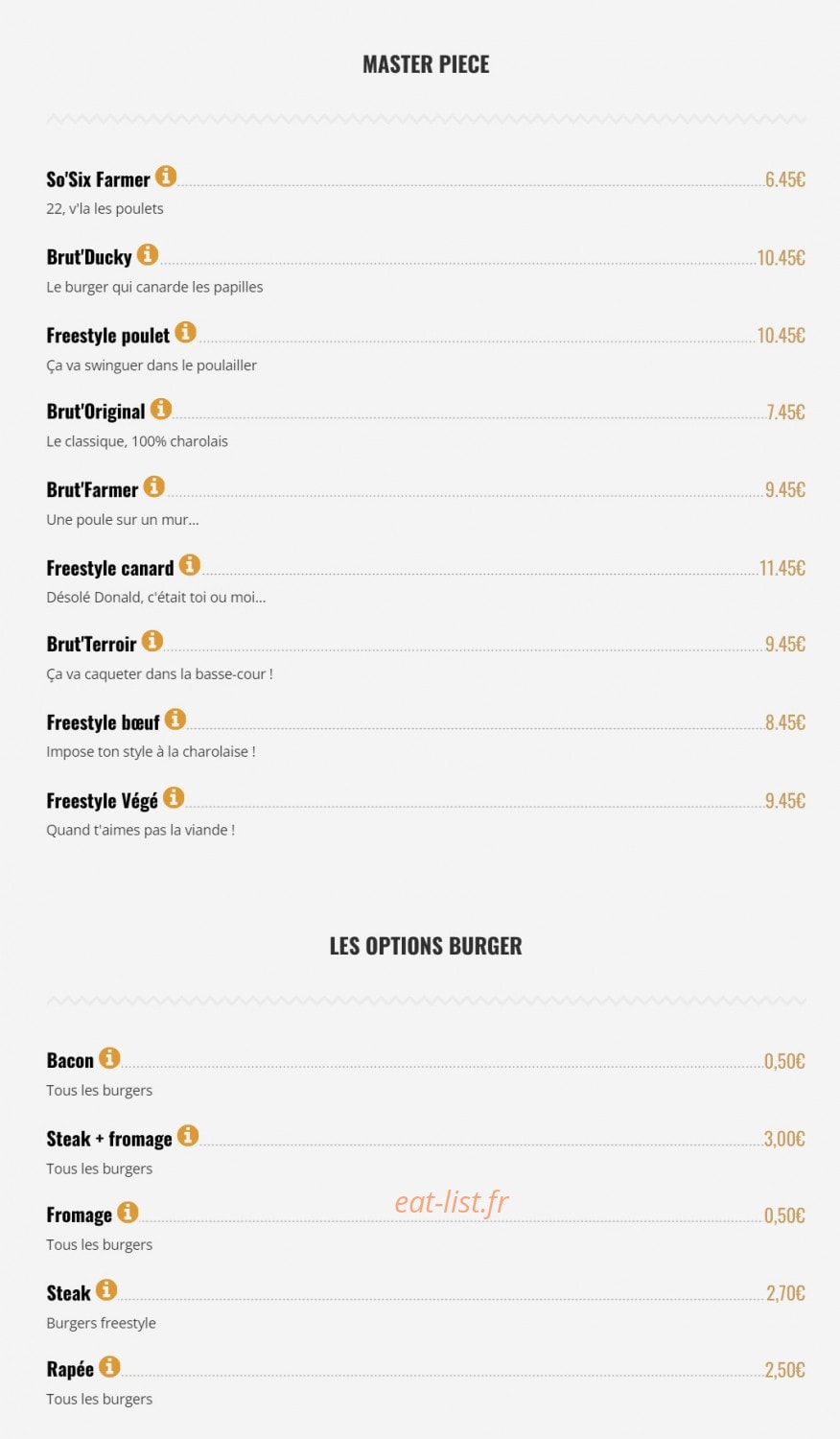 Brut Butcher — carte page 2