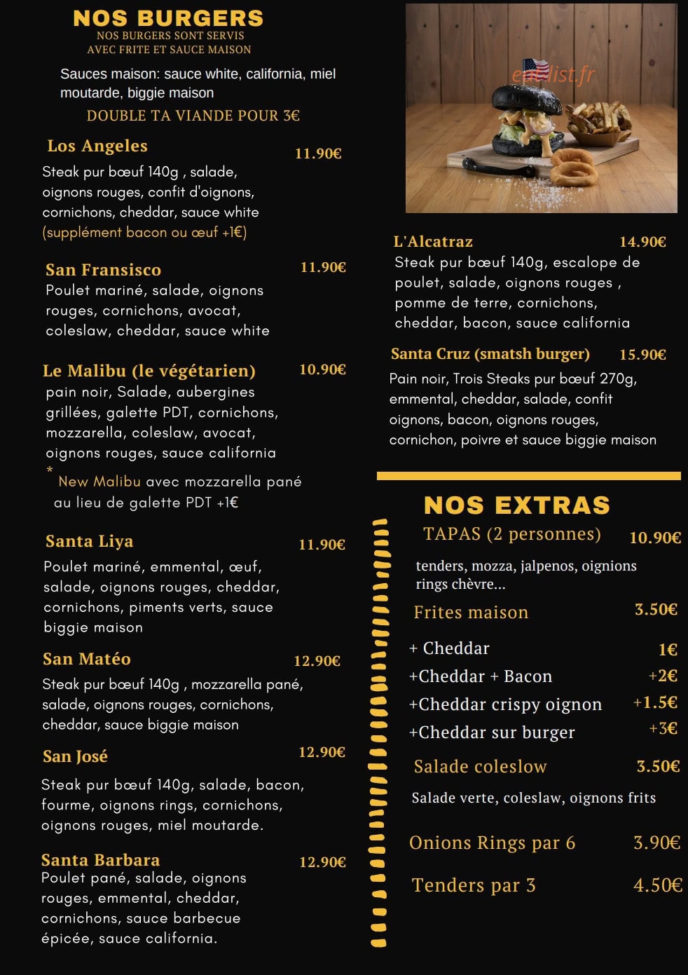 Californian Burger — carte page 2
