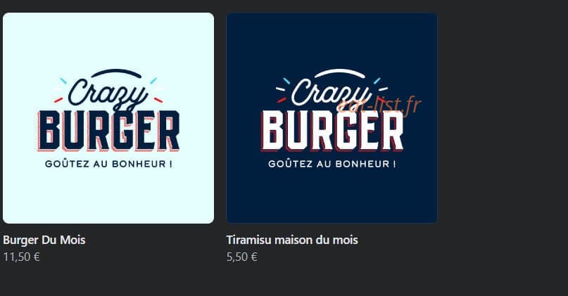 Crazy Burger — carte page 6