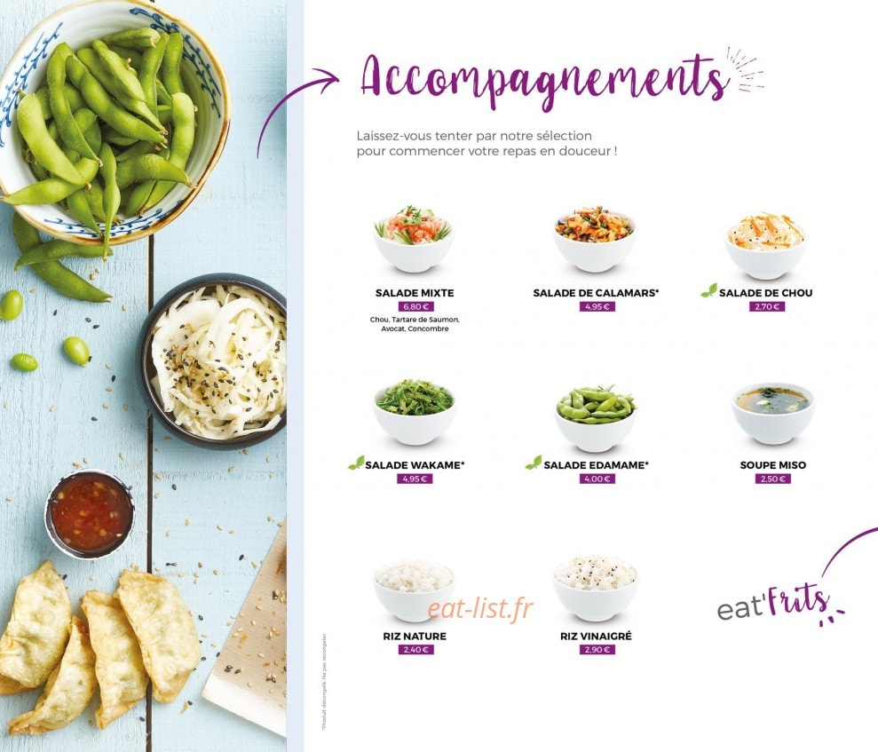 Carte et menu de Eat Sushi à Andrezieux Boutheon — Accompagnements