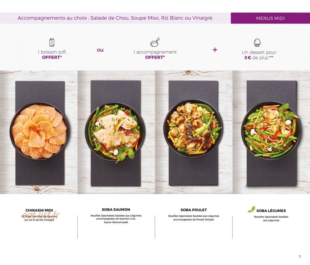Carte et menu de Eat Sushi à Andrezieux Boutheon — Menus midi suite