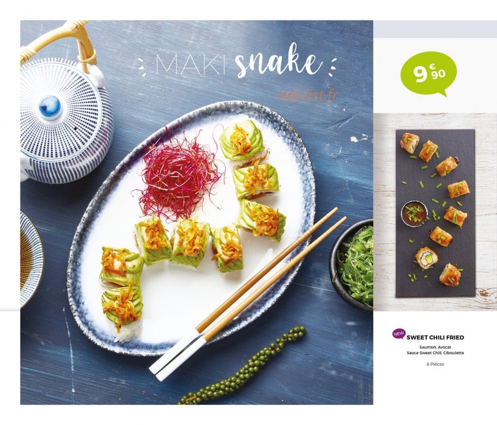Carte et menu maki snake