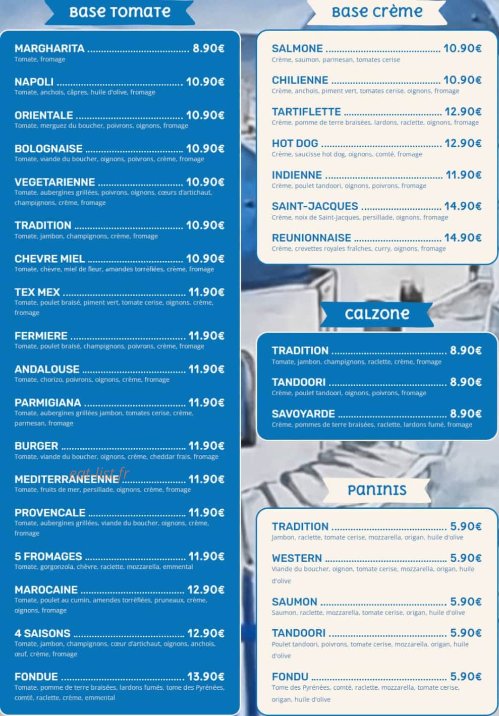 Carte et menu de Il Forno à Andrezieux Boutheon — La carte