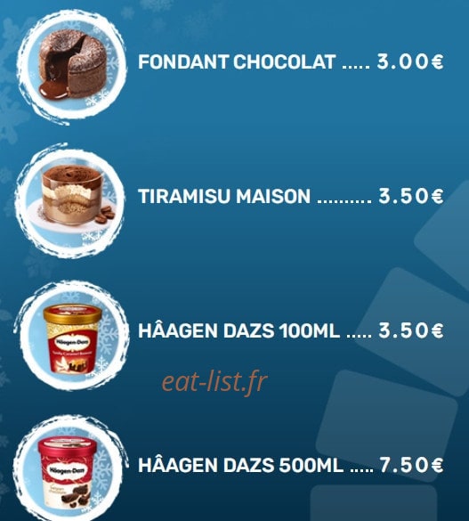Carte et menu de Il Forno à Andrezieux Boutheon — Les desserts