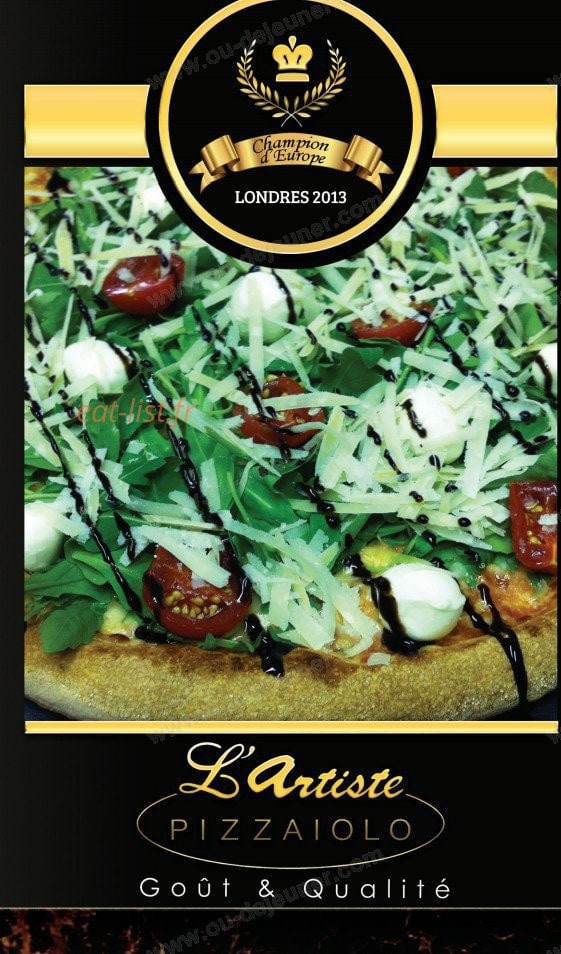 Carte et menu L Artiste Pizzaiolo Andrezieux Boutheon
