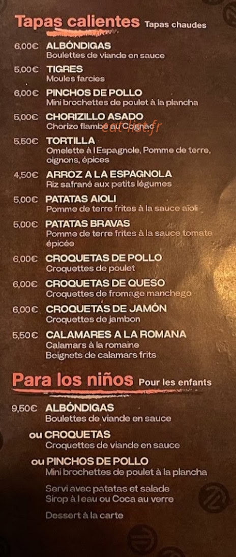 La Tapa Loca — carte page 2