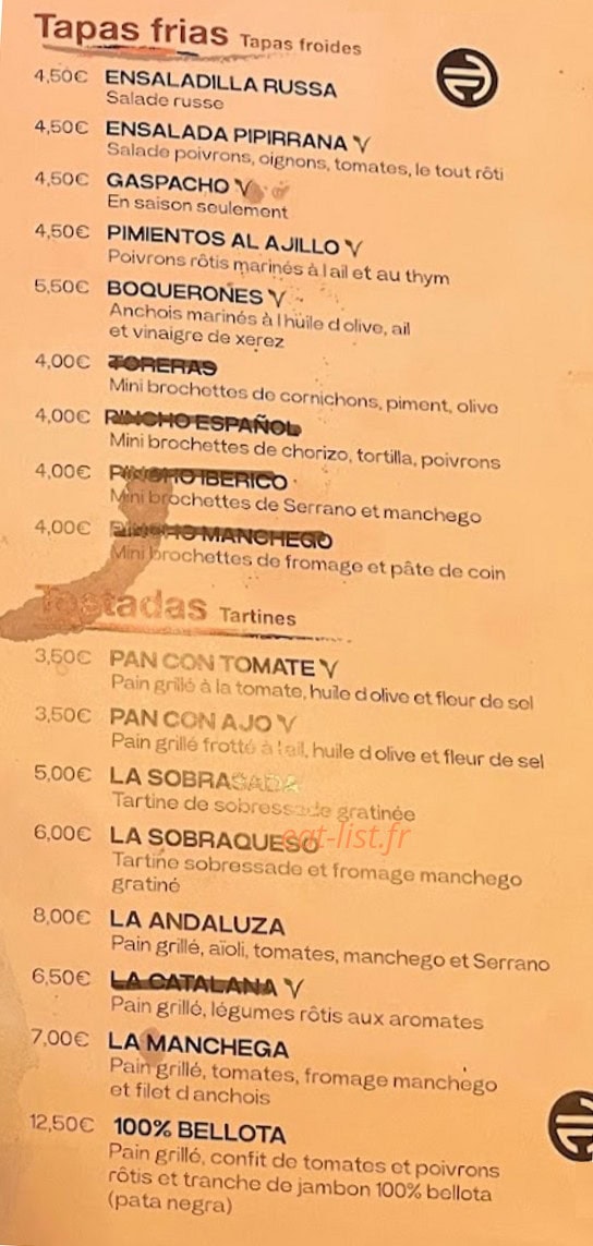La Tapa Loca — carte page 3