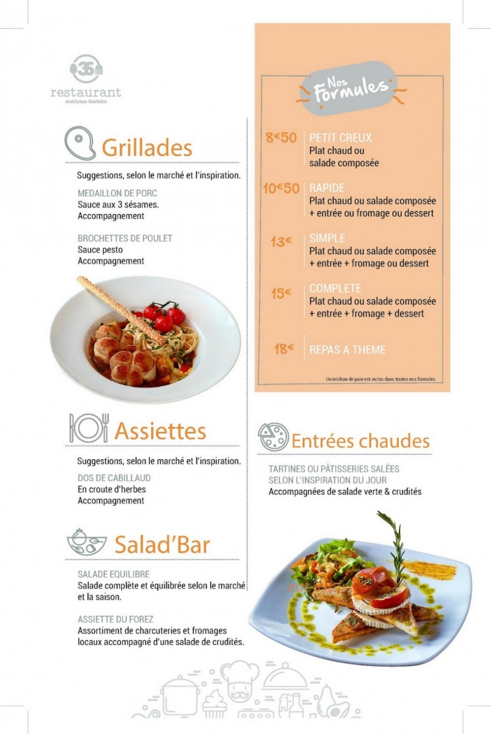 Restaurant 3S — carte page 1