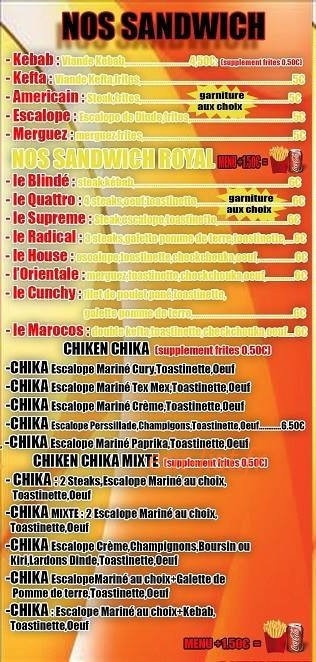 Royal Burger — carte page 2