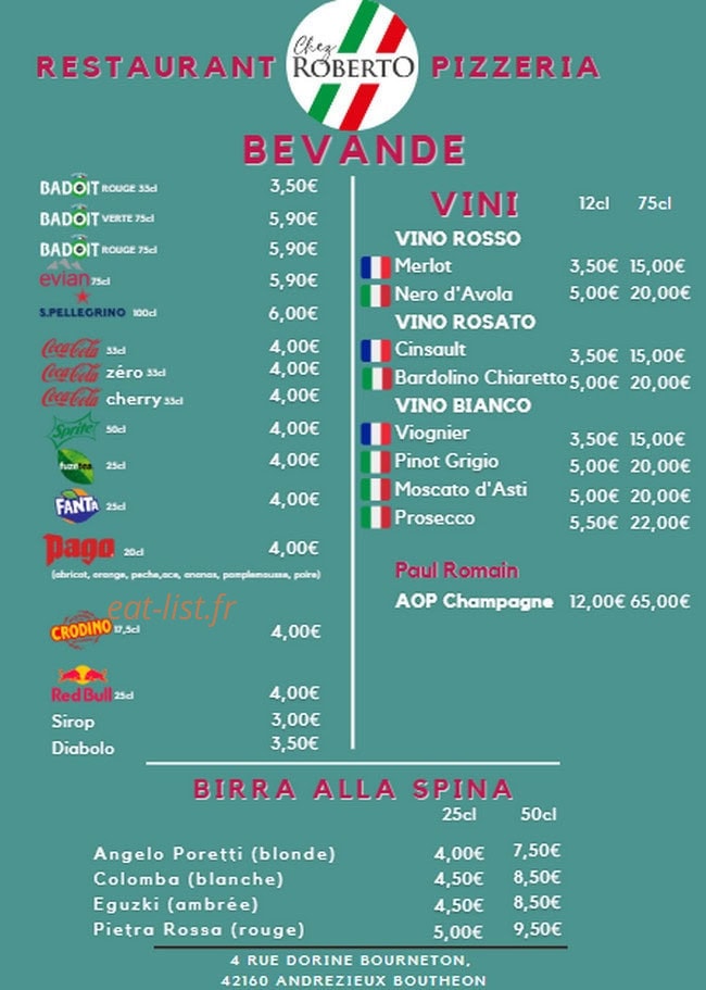 Carte et menu de Siii Gelato à Andrezieux Boutheon — Les bevandes
