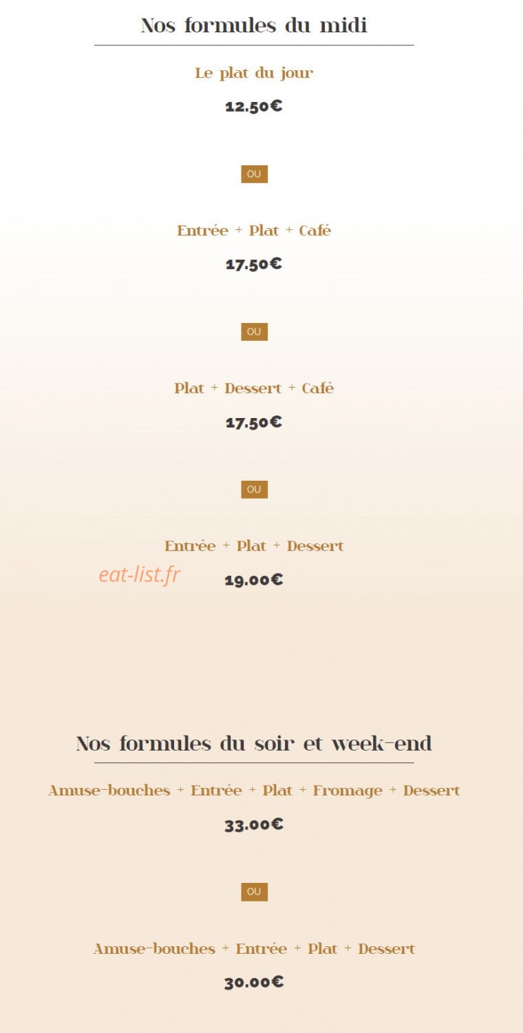 La Petite Assiette — carte page 1