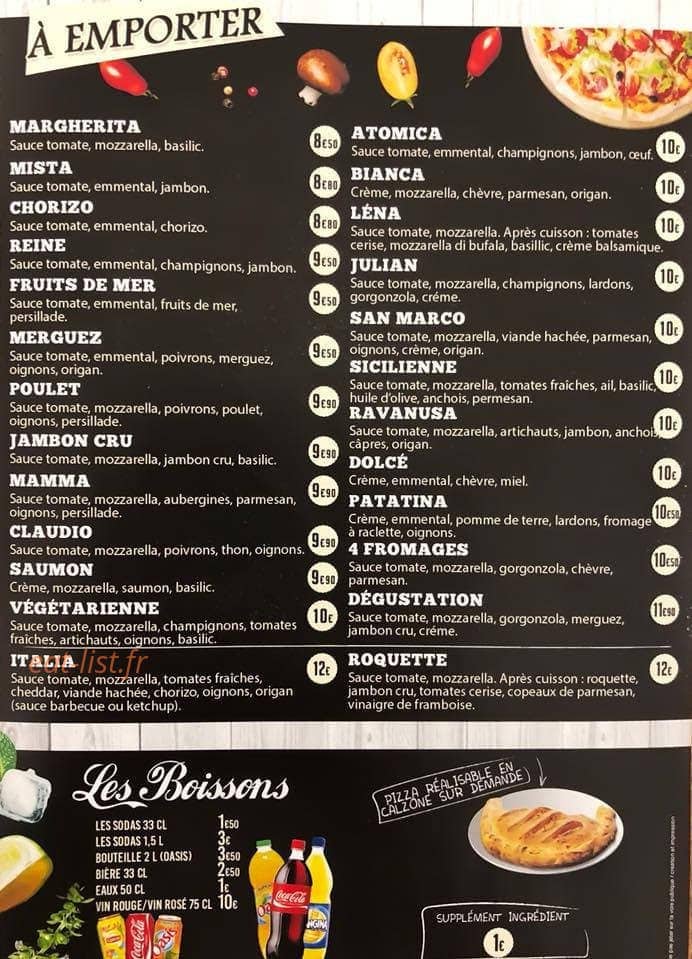 Pizza Italia — carte page 1