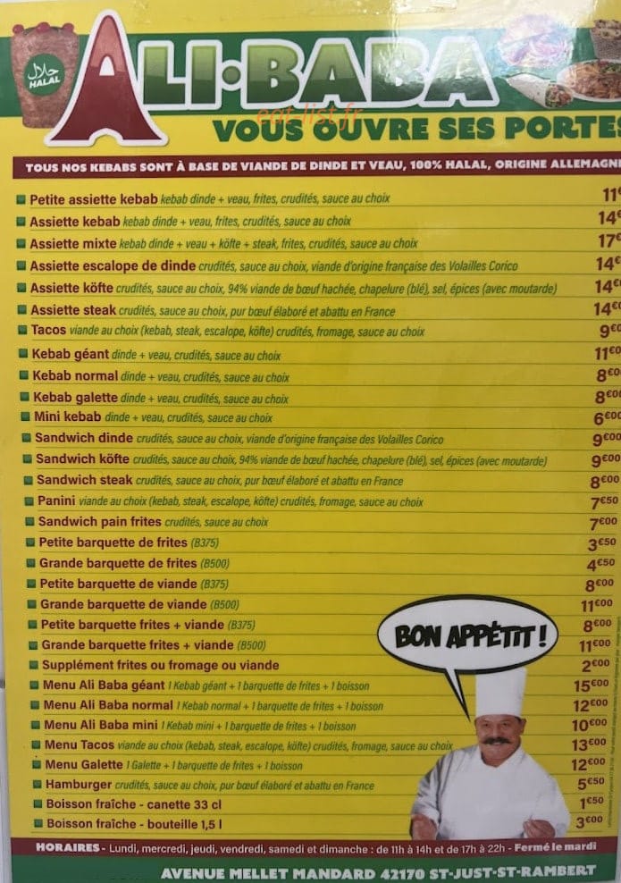 Ali Baba — carte page 1