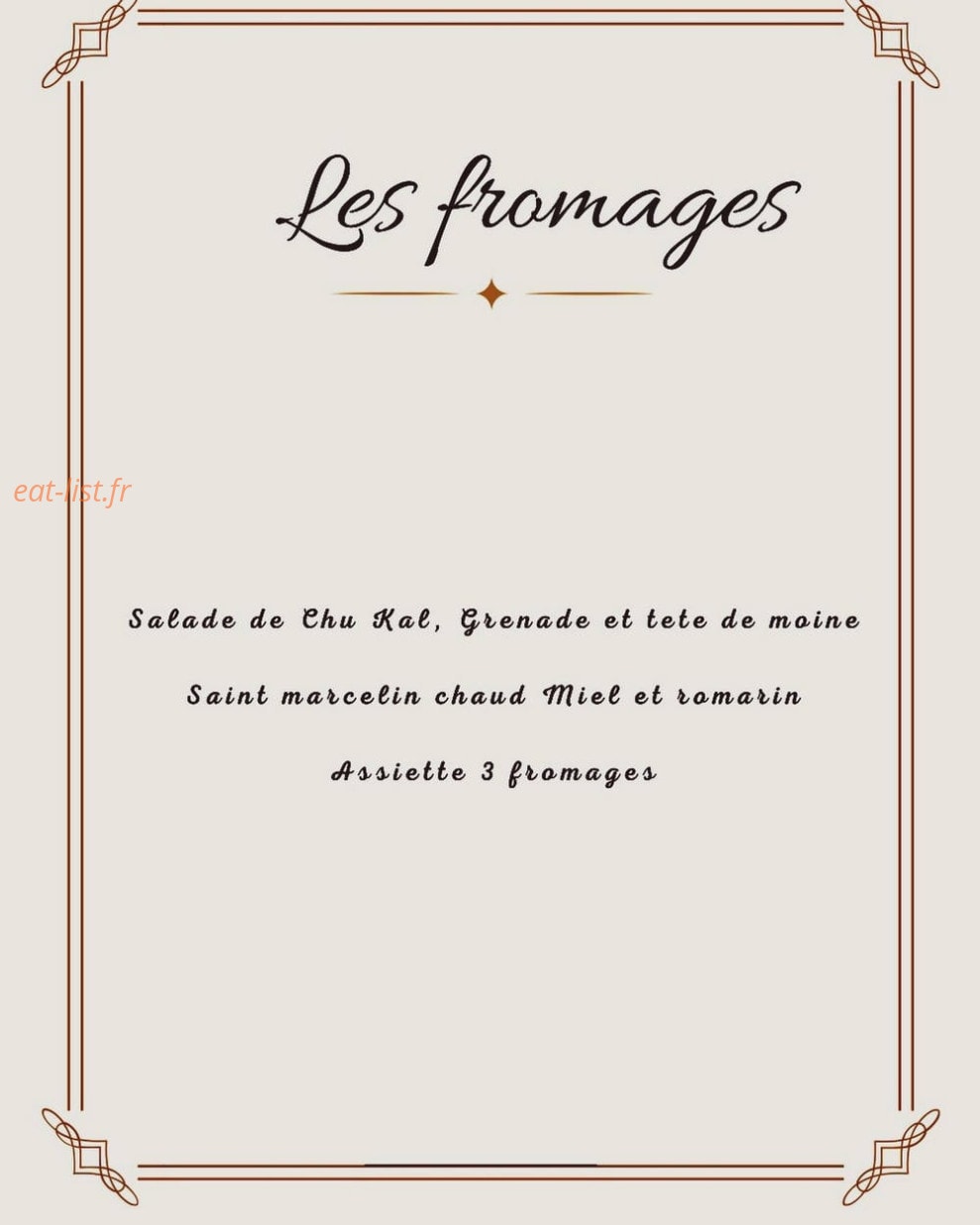 Lulu à Table — carte page 3