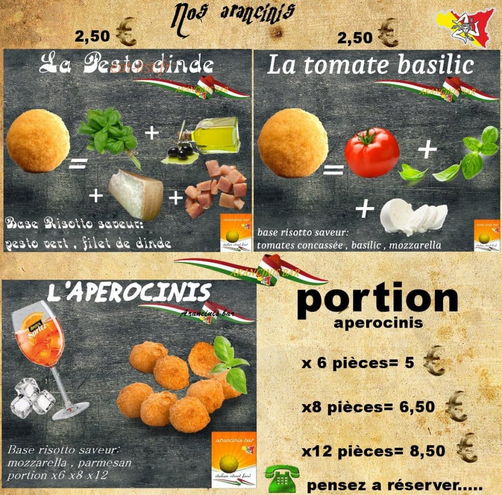 Arancinis bar — carte page 2