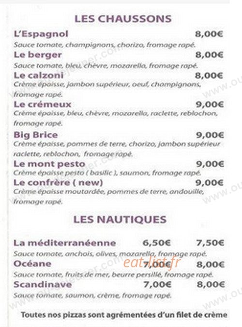 Le Comptoir A Pizzas — carte page 3