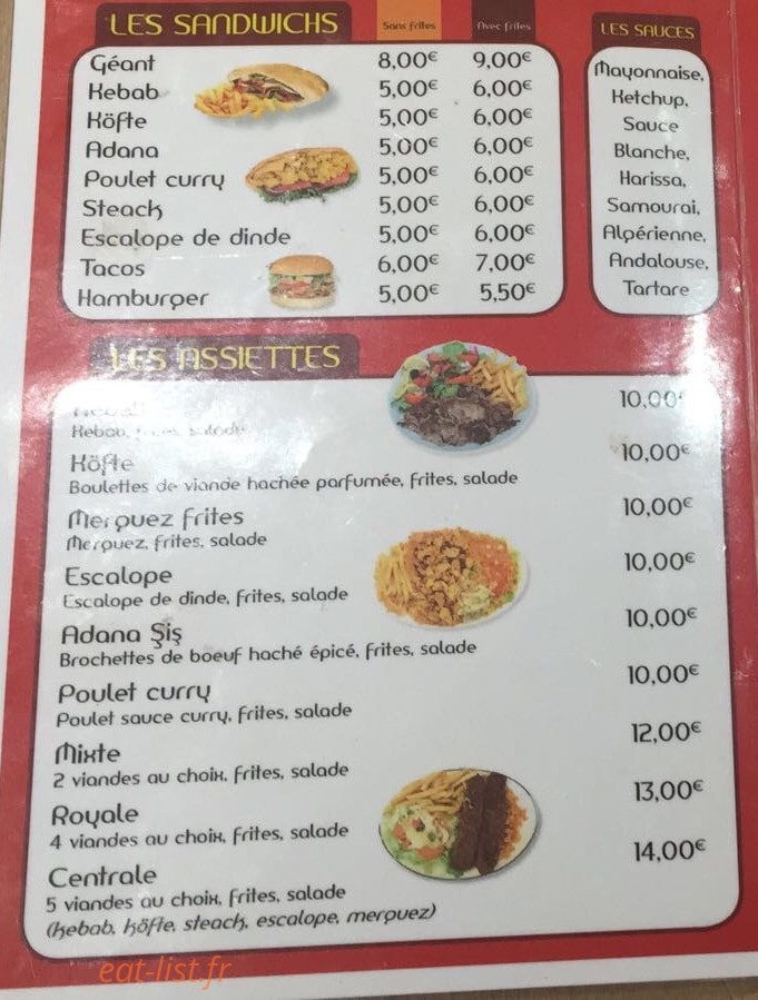 Le tacos de Charlieu — carte page 1