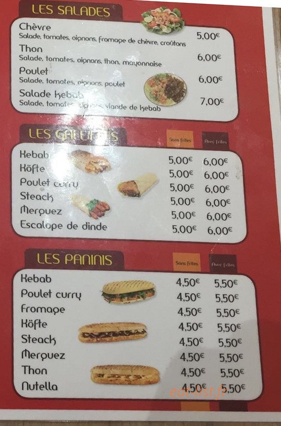 Le tacos de Charlieu — carte page 2