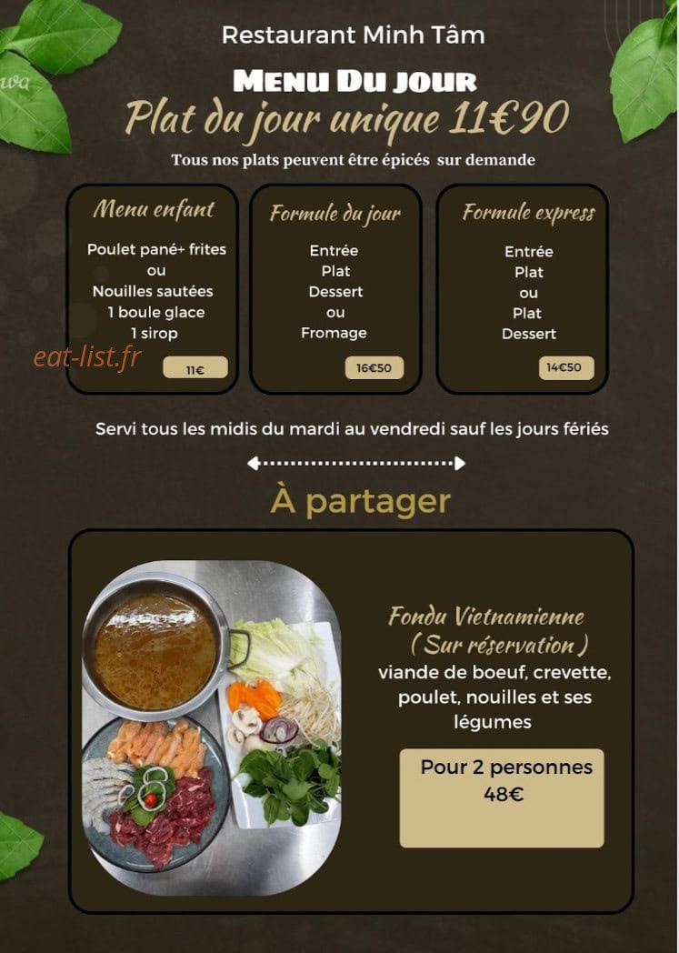 Restaurant MinhTâm — carte page 3