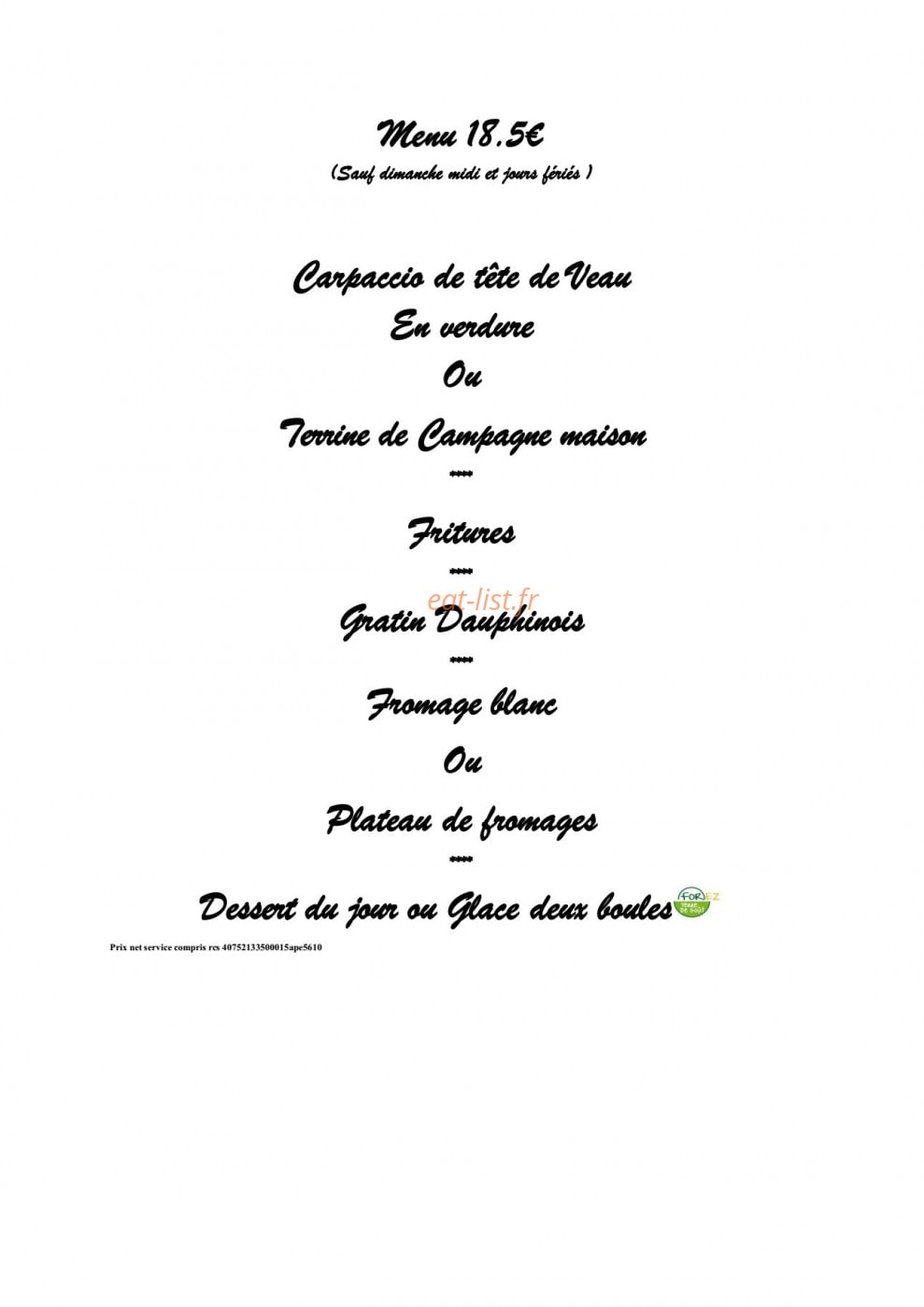 la grignotiere — carte page 1
