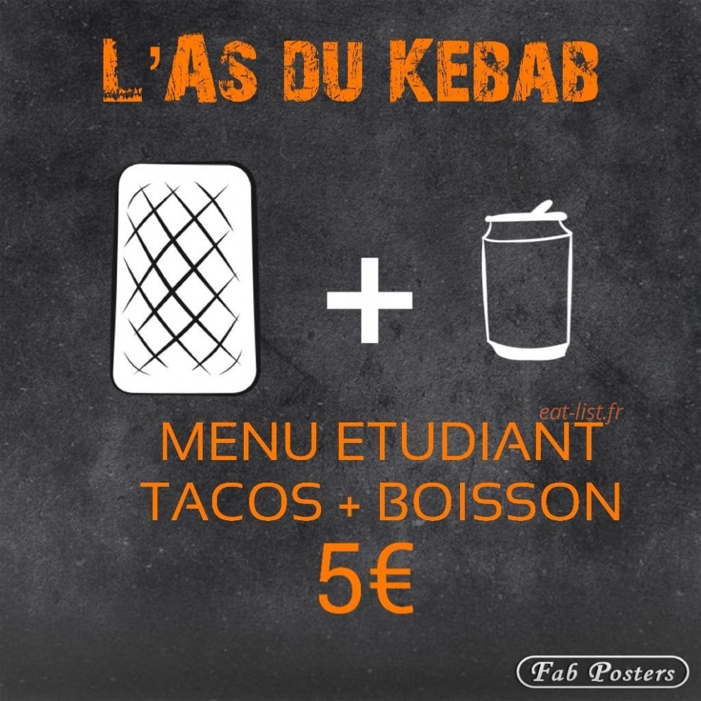 L'As du Kebab — carte page 1