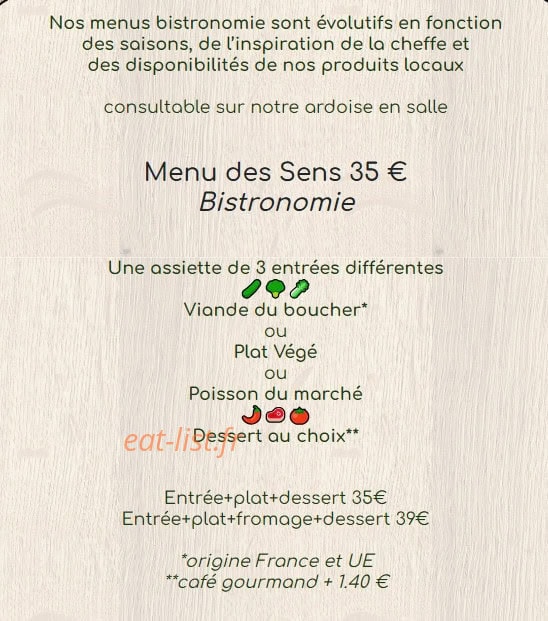 L'Aube des Sens — carte page 1