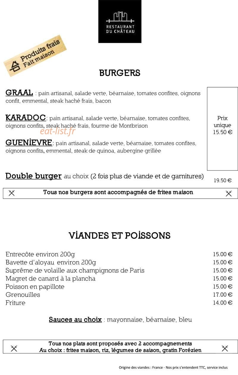 Restaurant du Château — carte page 4