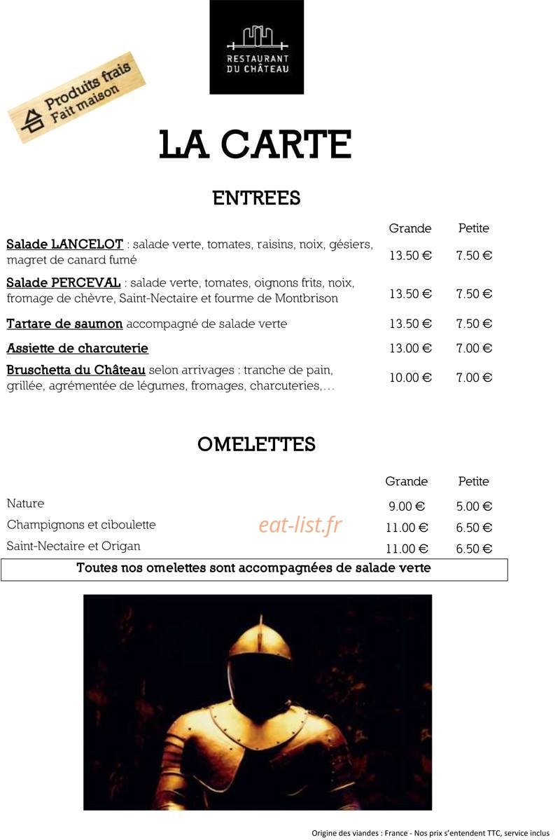 Restaurant du Château — carte page 3